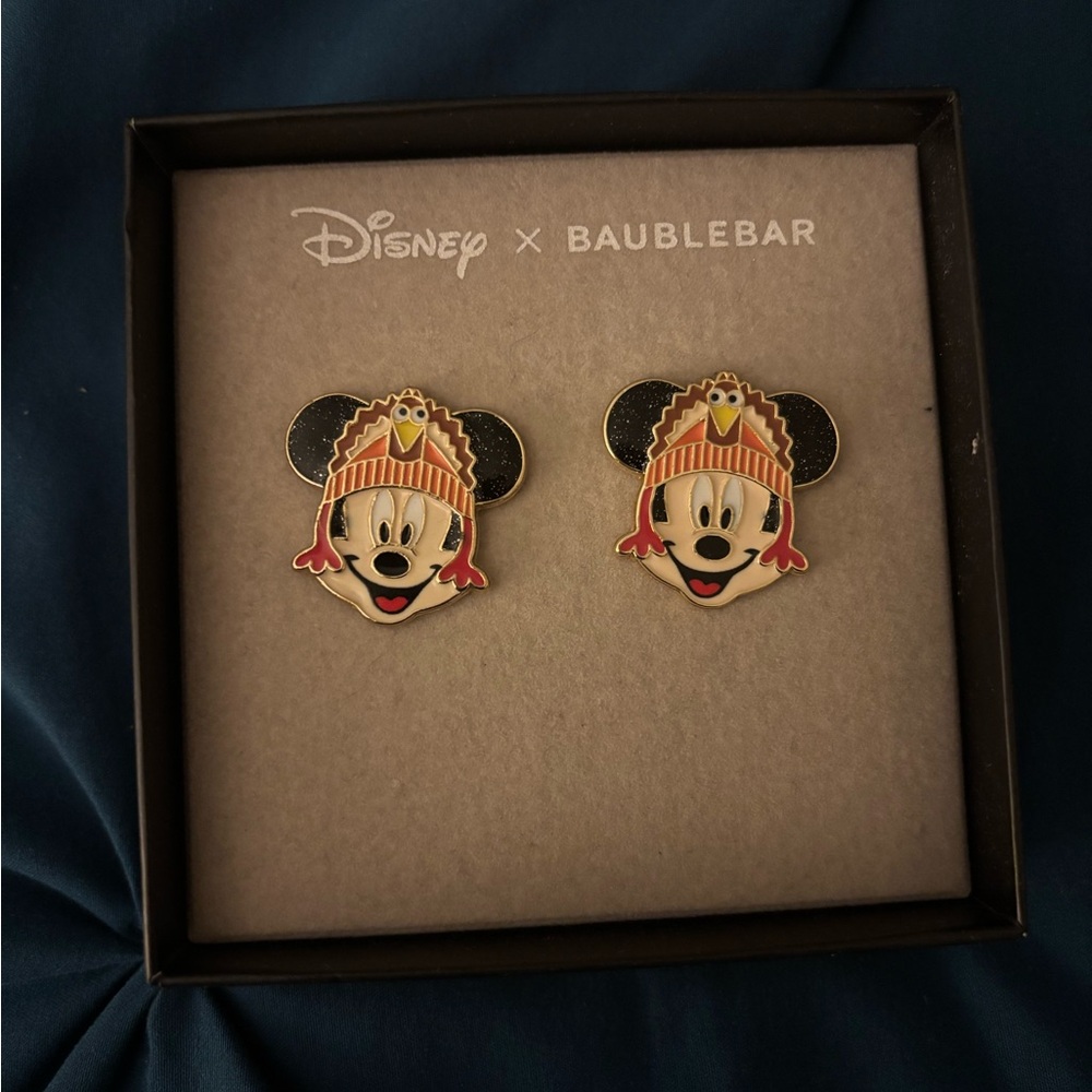 Thanksgiving Mickey Earrings - Black and Red